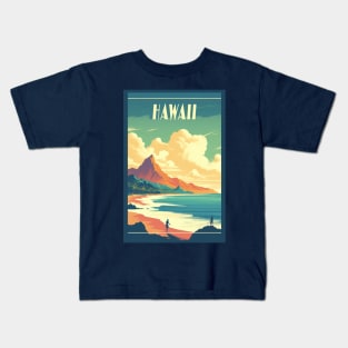 Hawaii Vintage Retro Travel Poster Kids T-Shirt